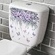 Ymhapp 2 Blätter Lila Blume WC Aufkleber Pflanze Rose Schmetterling Abziehbilder Selbstklebend WC Badezimmer Wanddekoration
