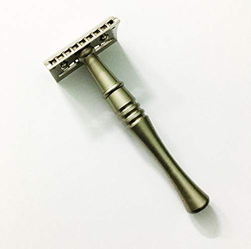 De 101 MATT Premium Satin Nickle Finish Safety razor For Men + SS Blade