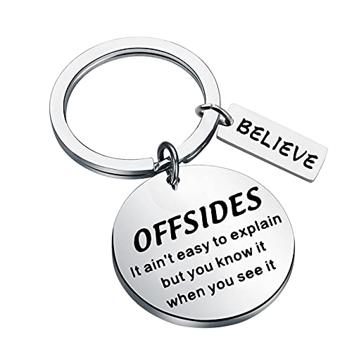 BLEOUK Ted Gift Ted Merchandise TV Show Inspired Keychain Inspirational Quote Gift Soccer Football Lover Gift (Offsides)
