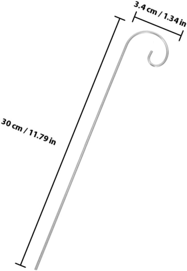 Operitacx 20pcs Metal Shepherd Hooks for Hanging Plants and Lanterns, 3.0x300mm Garden Plant Label Stakes, Outdoor Floral Picks for Yard and Patio Décor