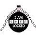 'I AM SHER LOCKED' naszyjnik z cytatem minimalizm sztuka wzór szkło kaboszon wisiorek motyw Sherlock biżuteria prezent dla fanów filmu