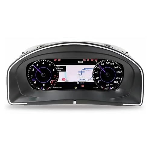 Digital Dash, Automotive Replacement Instrument Panel Gauges, Speedometer Instrument Cluster Replacement for VW Scirocco 09-16ys, Digital Cluster Instrument Speedometer - 10.25 inch