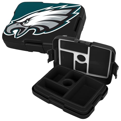 FOCO NFL Unisex-Adult Officially Licensed 2-Tone Big Logo Team Color Football Leak Proof 5 Compartment Bento Lunch Box - Philadelphia Eagles