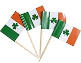 JBCD Ireland Shamrock Toothpick Flag Irish Mini Small Cupcake Topper Flags (200 pcs)