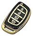 vurbemes TPU Key Fob Cover Case fit for 2019 2018 2017 2016 2015 2014 2013 Hyundai Sonata Tucson Elantra Keyless Entry Key Fob (Black)