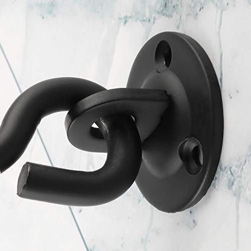 Alise 4-Inch Solid Stainless Steel Hook And Eyes Catch Door Latch Locks For Window Barns Cabin Sliding Double Doors Gates Garage Shed Doors,Matte Black #TOP4