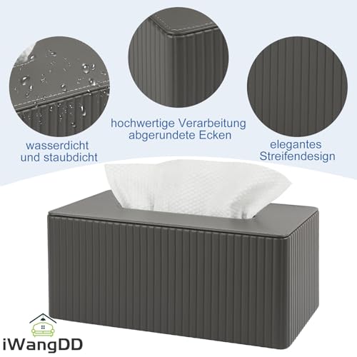 Tempoboxen Spender, Kosmetiktücherbox aus PU-Leder mit Magnetverschluss, 25x14x10cm – Für Wohnzimmer, Badezimmer, Büro & Auto