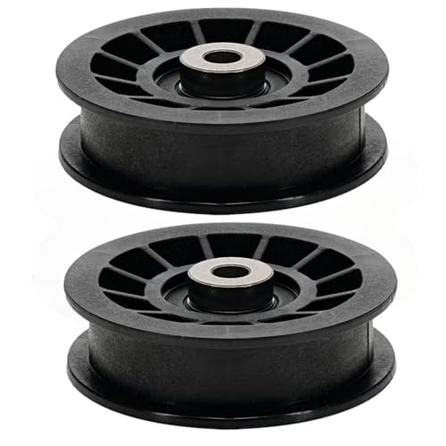 2Pk Flat Idler Pulley Compatible with Hustler 607163 Husqvarna 539110311, Fits CZ & RZ Series, RZ4623 etc. & Poulan 460ZX