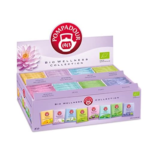 Pompadour, Bio Wellness Collection Box, Cofanetto di Tisane Biologiche, 120 Filtri (8 Miscele Assortite da 15 Filtri), Senza Lattosio, Glutine e Allergeni