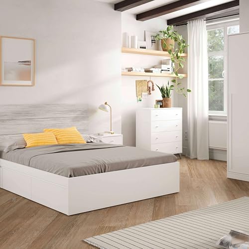 Miniatura 7 de Habitdesign Cómoda 4 Cajones, 95x77,5x40 Altoxanchoxfondo-En Cm , Color Blanco Artik, Cómoda Para Dormitorio, Modelo Sweet
