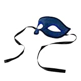 Venetian Style Mardi Gras Masquerade Costume Half Mask, Blue (6107)