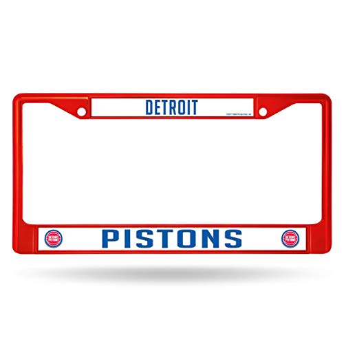 NBA Rico Industries Standard Chrome License Plate Frame, Detroit Pistons - Red