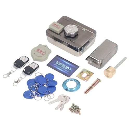 Serratura per Porta con Telecomando, Serratura per Porta con Catenaccio Elettronico Antifurto a Batteria Alta Sicurezza Resistente Agli Urti con 2 Telecomandi per Residenziale