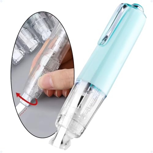 Corretivo Escolar Em Fita Caneta Corretiva 5mm x 5m Super Tape Personalizado Branquinho, Azul Claro