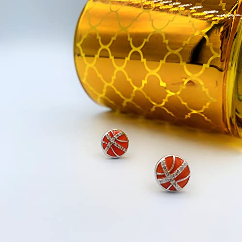 Basketball Earrings For Women - Girls Basketball Earrings - Basketball Earrings For Girls - Basketball Earrings For Boys - Earrings Sports - 925 Sterling Silver Basketball Jewelry (Basketball) #TOP6