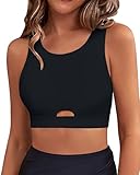 GRAPENT Women's Tankini Tops Only Womens Bathing Suits Tankinis high Neck Bikini top Black Swimsuit Top Womens Swim Tops Swimsuits Tops for Women 2024 Black Size X-Large US Size 16 to Size 18