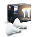 Philips Hue White Ambiance 2-Pack BR30 LED Smart Bulbs, Bluetooth & Zigbee compatible (Hue Hub Optional), recessed cans/downlights, Works with Alexa & Google Assistant – A Certified for Humans Device