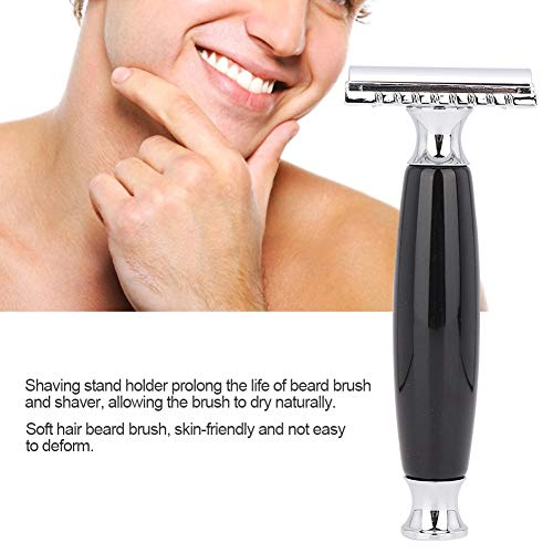 Kit de pincel de barbear, conjunto de barbeador retrô clássico para barbeador de barbear, suporte pa