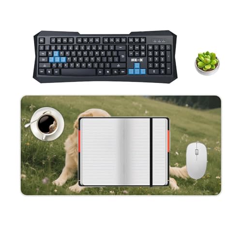 Desk Pad Protector 24x12 Inch Extended White Rubber Mat miniatura 4