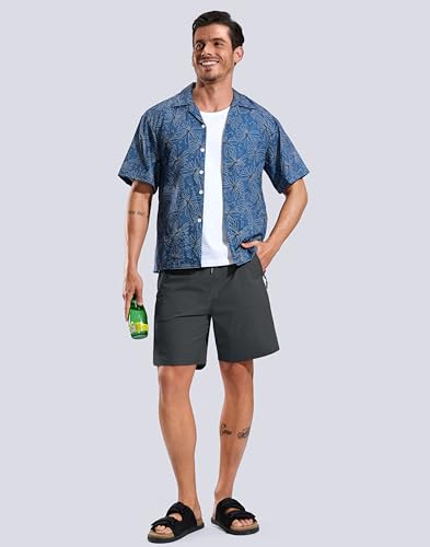 Image of G Gradual Mens Swim Trunks with Compression Liner 7 inch /9'' Quick Dry Board Shorts Swimsuit Bathing Suit for Men Zipper Pockets