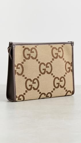 WHAT GOES AROUND COMES AROUND Women's Pre-Loved Gucci Brown Canvas Jumbo GG Pouch4