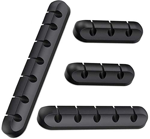 Preisvergleich Produktbild Kabelclips Kabelhalter [4 Stück] Vielzwecke Kabelführung Kabel Organizer Set für Schreibtisch, Netzkabel, USB Ladekabel, Audiokabel, Ladekabeln usw.