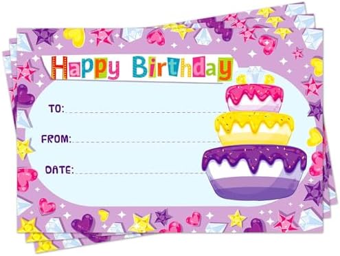 FaCraft Birthday Cake Certificates for Students - 36pcs Delightful Happy Birthday Recognition Certificates Birthday Awards Cards Back to School Supplies for Teacher