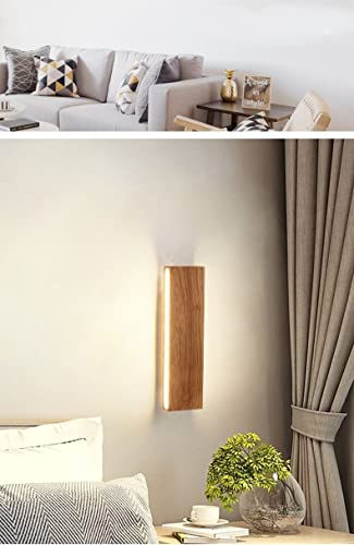 Lámpara de pared LED de madera con luz de lectura rectangular para decoración de interiores 3
