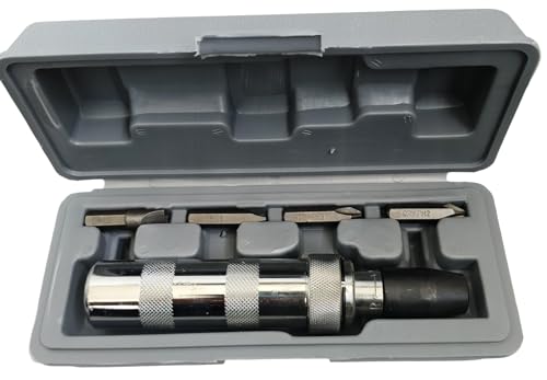 Image of Inditrust Impact Screwdriver With Chrome Vandium Steel Bits And Handle Multi-Functional Portable Screw Driver Tool Machine For Nut Bolt Opening Left /Right rotation (WITH 4 BITS)