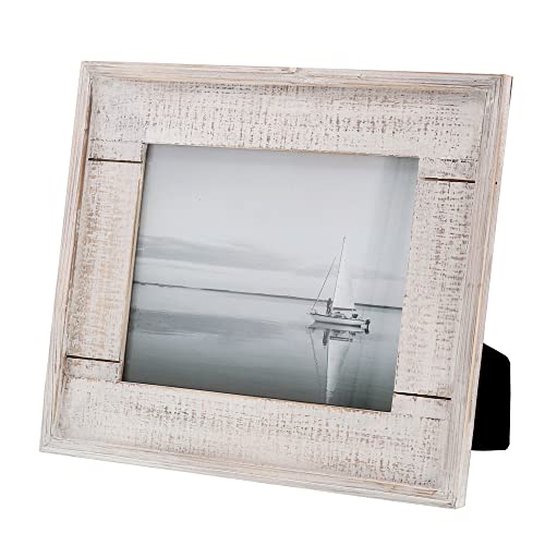 Barnyard Designs 8X10 Rustic Picture Frame 8X10 Frame Distressed Wood Picture Frame, Farmhouse Picture Frame, Rustic Frame Vertical Or Horizontal Display, Tabletop Wall Hanging Farmhouse Frame, White #TOP5