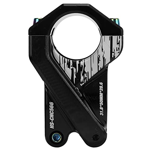 ANKROYU マウンテンバイクステム31.8mm 50mmショートハンドルバーステム高強度アルミニウム合金軽量耐久性自転車ステムMTBロードバイク固定ギアトラックバイクユニバーサルフィットCNC機械加工 (黒)