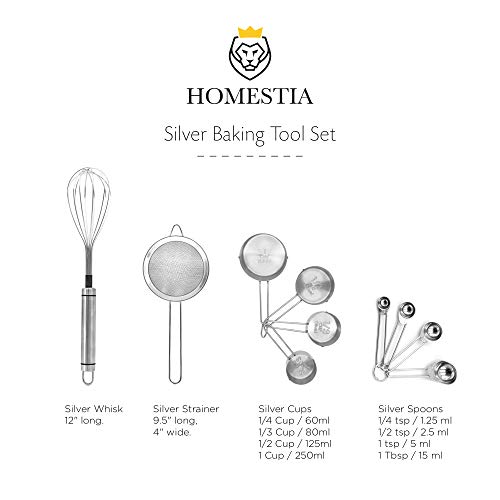 image for Nesting Measuring Cups and Spoons Set Stainless Steel Kitchen Baking C