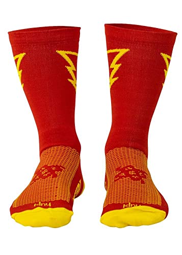 Meia HUPI Raio Vermelho/Amarelo, Cor: VERMELHO/AMARELO