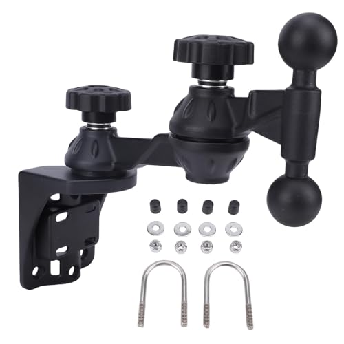 Support en aluminium marine à double tête sphérique pour sondeur de pêche