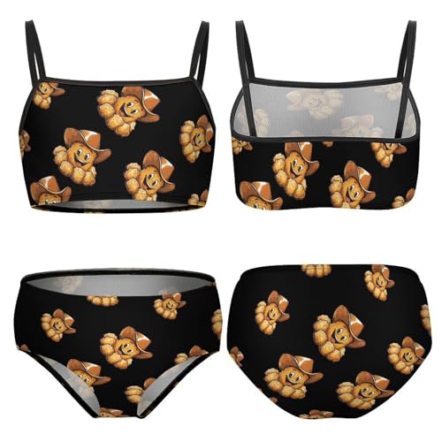 Funny Chicken Nugget Girls Swimsuits Two Piece Bikini Sets Beach Sport Swimwear Bathing Suit3