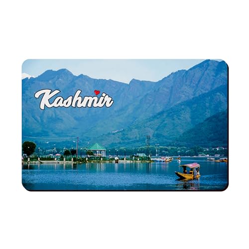 Image of Elegant Fridge Magnet with Themes |Rectangular Size Refrigerator Magnet with Magnetic Rubber Back | Pack of 1, 8.6cm X 5.4cm (Kashmir - Design 2)