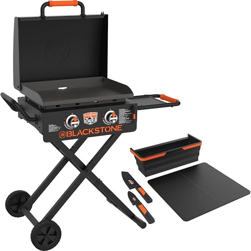 Blackstone 22 Inch Griddle - Portable Blackstone Omnivore Grill with Flexfold Legs Includes Accessories Seasoning and Griddle Gloves