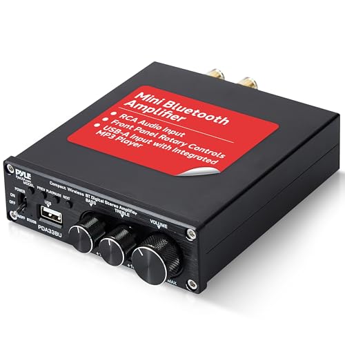 Pyle 2.1 CH Wireless Stereo Power Amplifier - 200W Bluetooth Mini Amp with USB Player