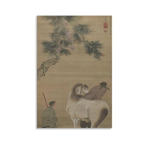 Poster Yosa Buson cheval blanc pour habiller un mur vide de chambre