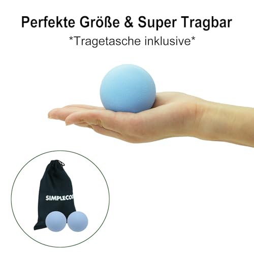 Massageball Faszienball Hart in Lacrosse Ball Größe für Rücken Beine Füße Hände. Triggerpunktball für Tiefengewebsmassage Myofasziale Muskel Entspannung Plantarfasziitis Yoga Pilates 2 Stück (Blau)