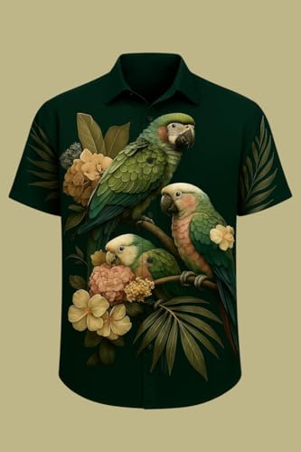 Image of Men's Cotton Blend Regular Fit Half Sleeve Printed Shirt with Elegant Design | Super Soft Stylish & Comfortable | Ideal for Casual Outings, Parties & Gifting