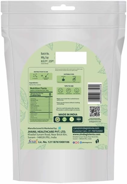 Zindagi Stevia Dry Leaves | Stevia Sugar Free & Fat-Free Sweetener | Pack Of 5