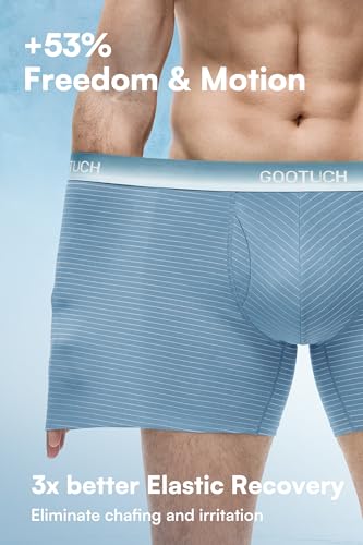 GOOTUCH Men's Breathable Cool Underwear, Moisture Wicking Odor Control Boxer Briefs, Stretch Seamless & Quick Dry(2 Black, 2 Grey Blue,XX-Large) — view 6