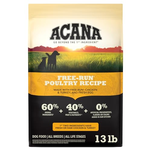 ACANA Grain Free Dry Dog Food Free Run Poultry Recipe 13lb Bag