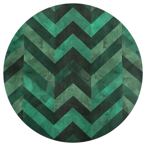 Alfombra lavable pequeña con estampado verde esmeralda de tacto suave 5