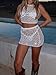 Justalwart Women See Through Crochet Mini Skirt Cover Up (US 0-2) White