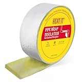 HEATIT Foil-Backed Fiberglass Pipe Wrap, Pipe Insulation Wrap for Outdoor,Foam Wrap for Freezing Weather Protection,3' Wide x 1' Thick x 25' Long (1Pack)