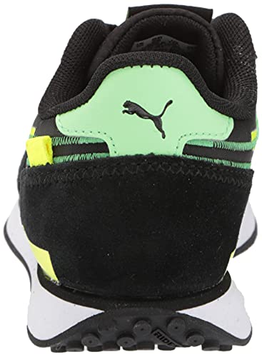 PUMA PUMA Future Rider Twofold Suede Sneaker Black-Yellow Alert-Elektro Green, 5.5 US Unisex Big Kid