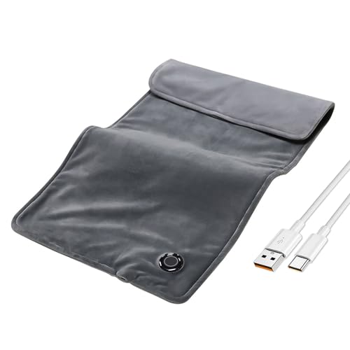 Dioche Electric Heating Pad for Pain Relief - Adjustable Temperature Control, Auto ShutOff, USB Powered, Machine Washable - Perfect for Back, Shoulder, Neck, Knee, and Leg Pain - 12x24