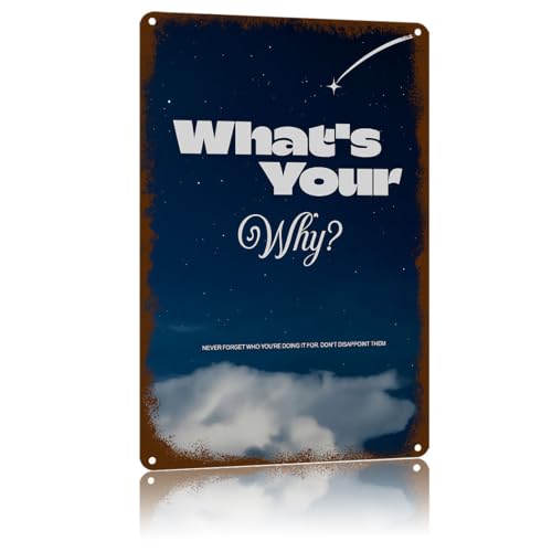 Vintage Metal Sign What'S Your Why?,Text Art Poster Home Wall